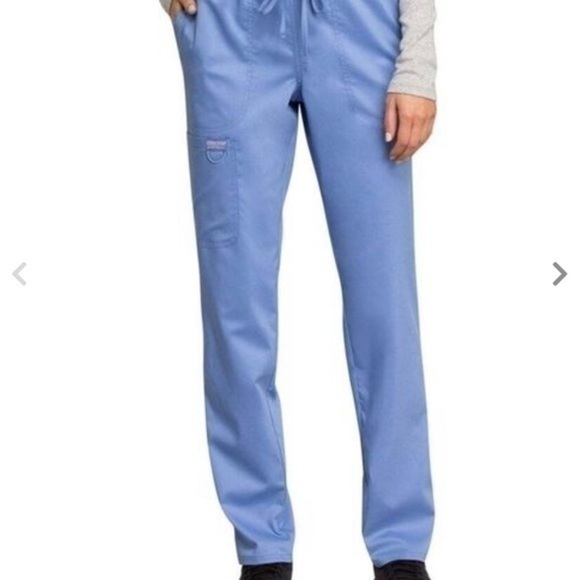 NEW Cherokee blue workwear drawstring womens size large tapered leg scrub pant - Picture 1 of 9